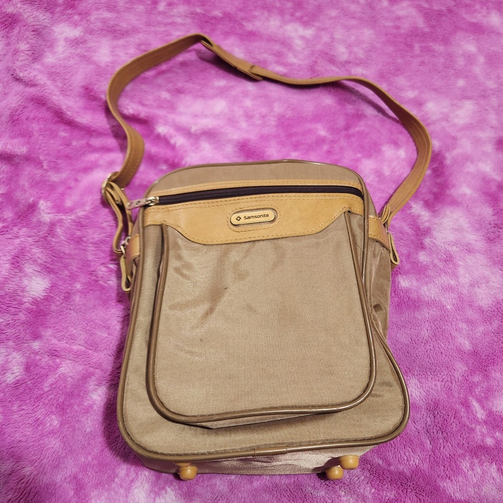 Vintage‎ Samsonite Special Edition Shoulder Bag Brown Faux Leather Made in Korea